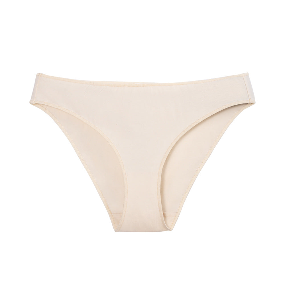 Freedombeauty | New Solid Color All Cotton Briefs 206 Breathable Women's Low Waist Sexy High Cut High Elastic Underwear