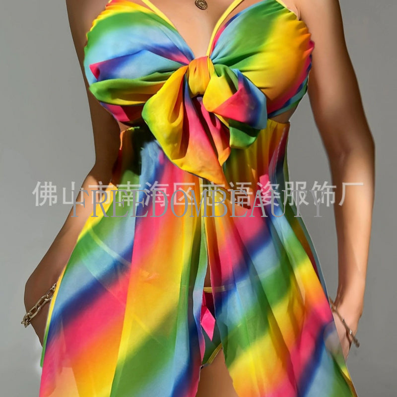 Freedombeauty | New Rainbow Gradient in Stock Fashion Charm Seduction Sexy Pure Desire Style Sexy Lingerie
