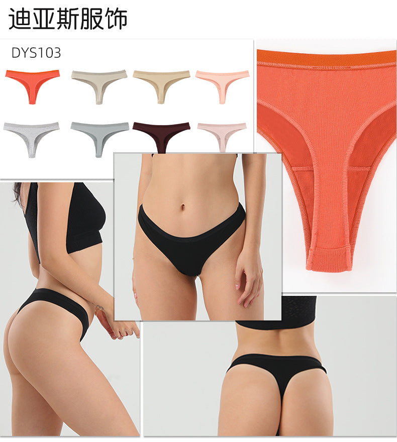 Freedombeauty | Custom European and American Ladies Sexy Thong Thongs Combed Cotton Source Support Small Orders