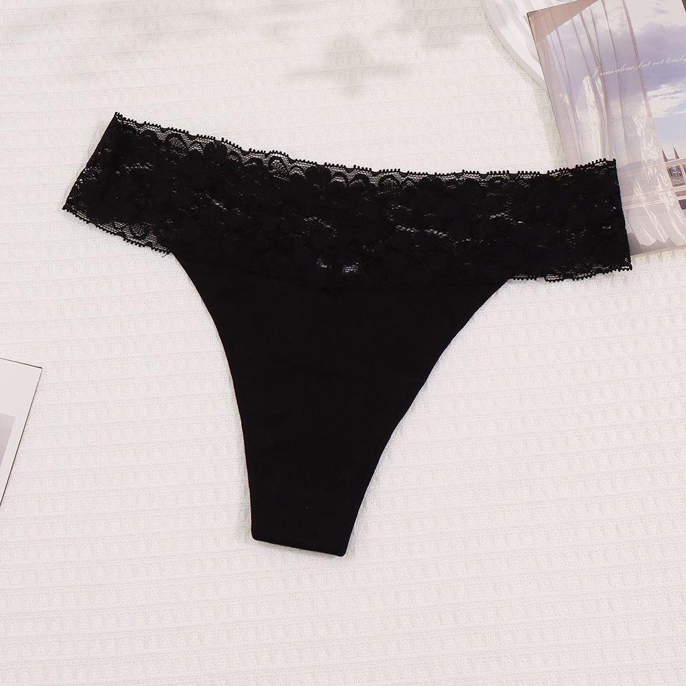 Freedombeauty | New Panties Cotton Women Lace Sexy Low Waist Seamless Breathable Invisible Underpants Simple Female T-Back