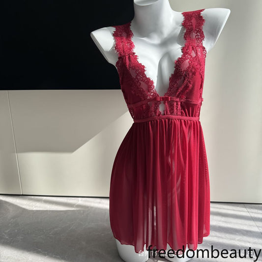 Freedombeauty | 5071 multi-color erotic mesh nightdress with split ends nightdress