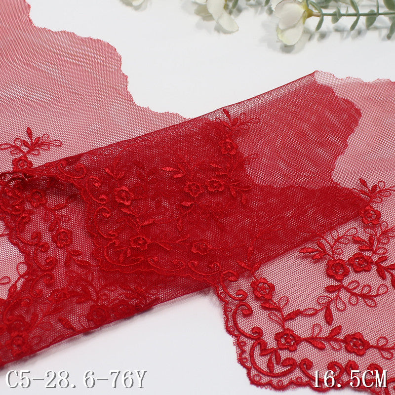 freedombeauty|Two-Color French Style Single Wave Small Flower Mesh Embroidery 16cm Curtain Sofa Cushion Lace Trim DIY Accessories