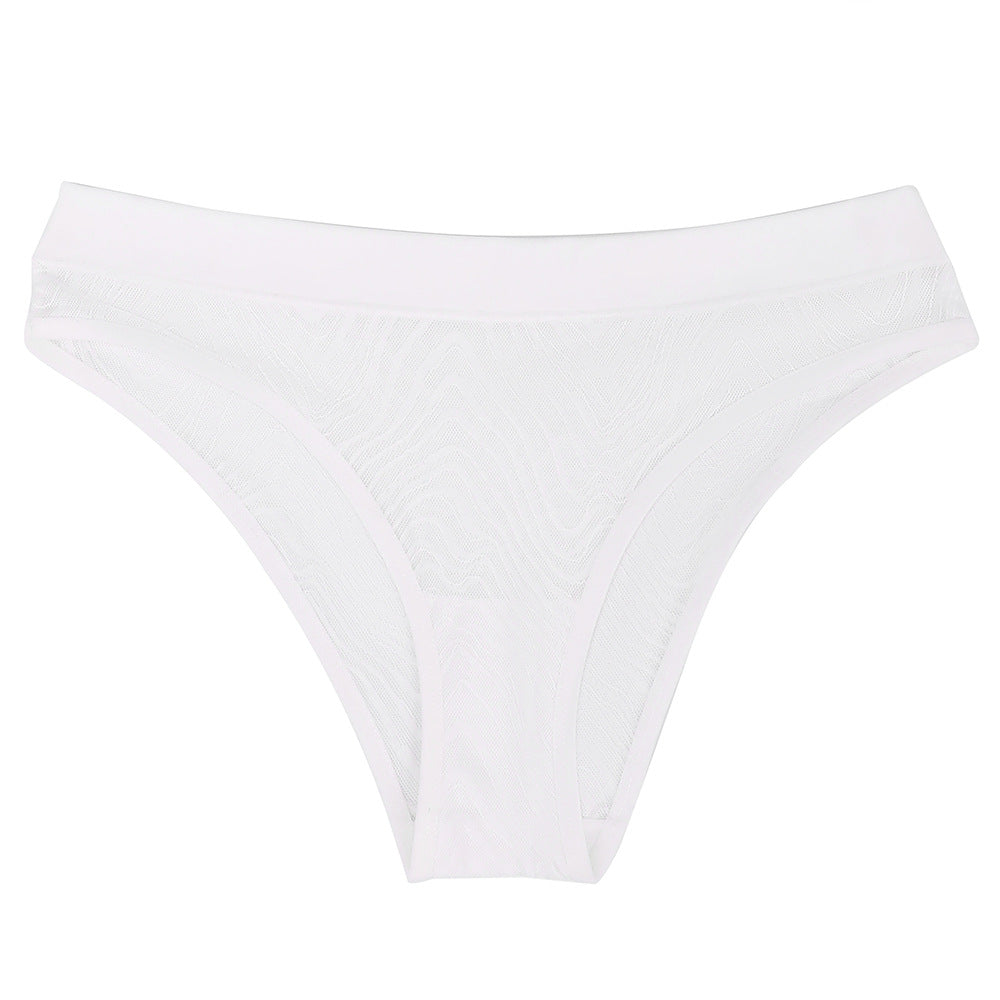 Freedombeauty | European and American Pure Desire Translucent Lace Underwear Women's High Elasticity Breathable Sexy Cotton Crotch Women's Briefs