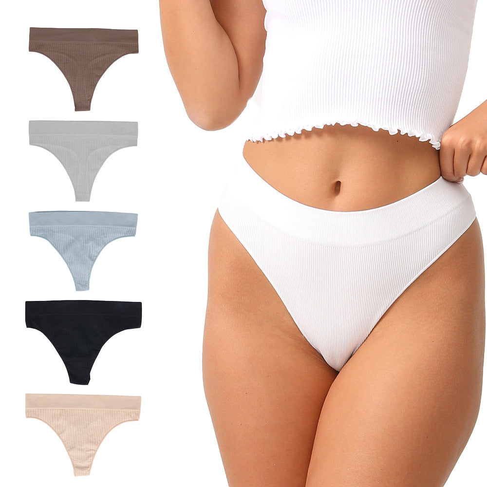 Freedombeauty | New Girl Hip Lifting Underwear Sports Sexy TT Pants Elastic Seamless Solid Color Low Waist plus Size T-Back Women