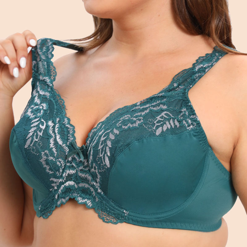 Freedombeauty | Lace Edge Ultra-Thin Bra plus Size Underwear European and American Style Big Chest Small