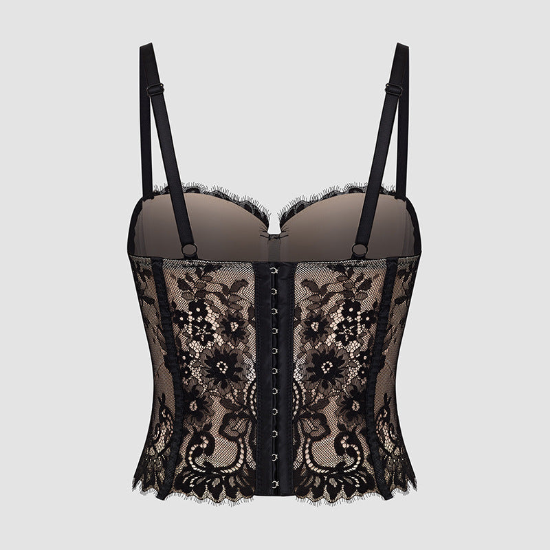 Freedombeauty. | Fish Bone bustier Sexy Lace cup bra Bottoming Vest corset Outer Wear Hot Girl Top Db113.