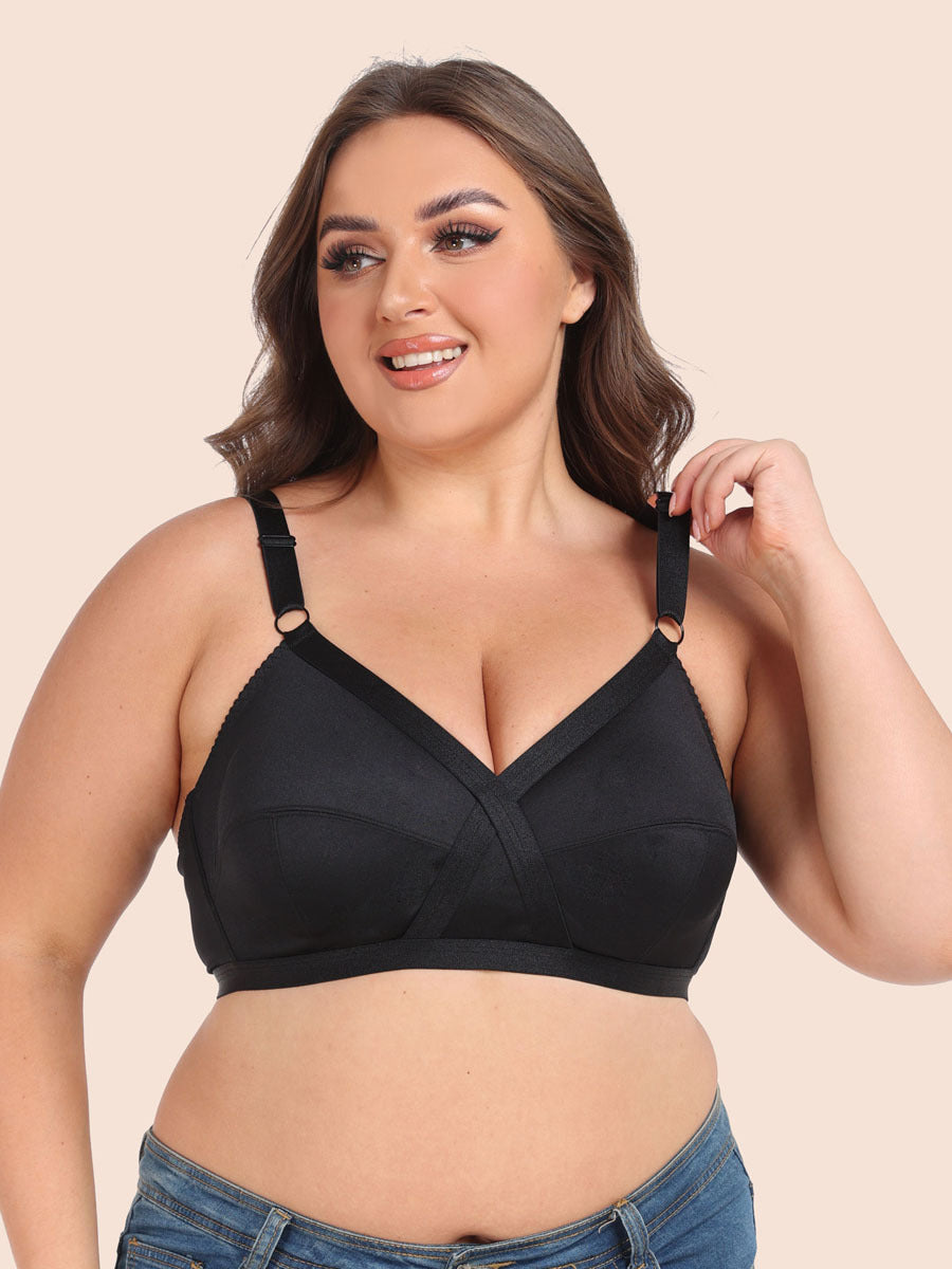Freedombeauty | Satin Ultra-Thin plus Size Bra Wireless European and American Underwear Bra Female 80bcdefg-120bcdeeefg