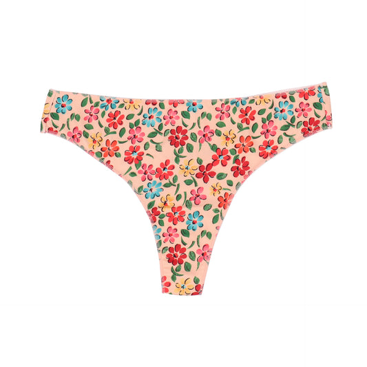 Freedombeauty | European and American Color T-Shaped Panties Seamless Invisible and Breathable Briefs Women's Low-Rise Underwear T-Back