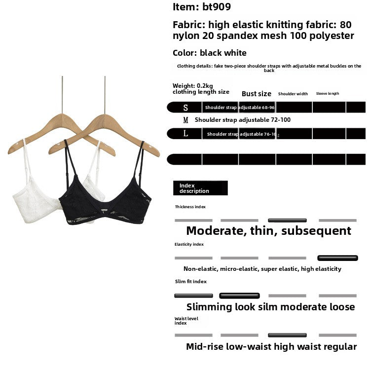 FREEDOMBEAUTY | Micro-transparent lace triangle cup underwear women's summer models with pure desire thin sexy versatile bikini bra suspenders