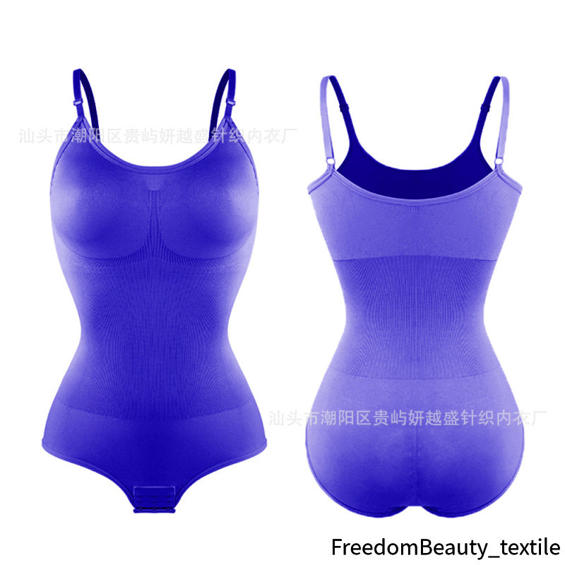 freedombeauty|Hot Sale Women's Shapewear Bodysuit Abdomen Control Hip Lift Strap Chest Support Body Shaper Corset Button Triangle Briefs