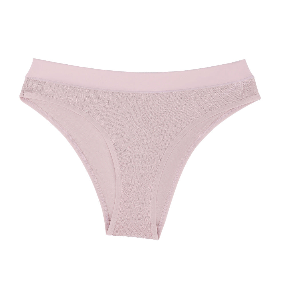 Freedombeauty | European and American Pure Desire Translucent Lace Underwear Women's High Elasticity Breathable Sexy Cotton Crotch Women's Briefs