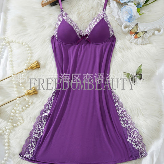 Freedombeauty | Sexy Women's Lingerie Fashion Sexy Charm Temptation Sweet Pure Desire Wind Strap Pajamas Nightdress