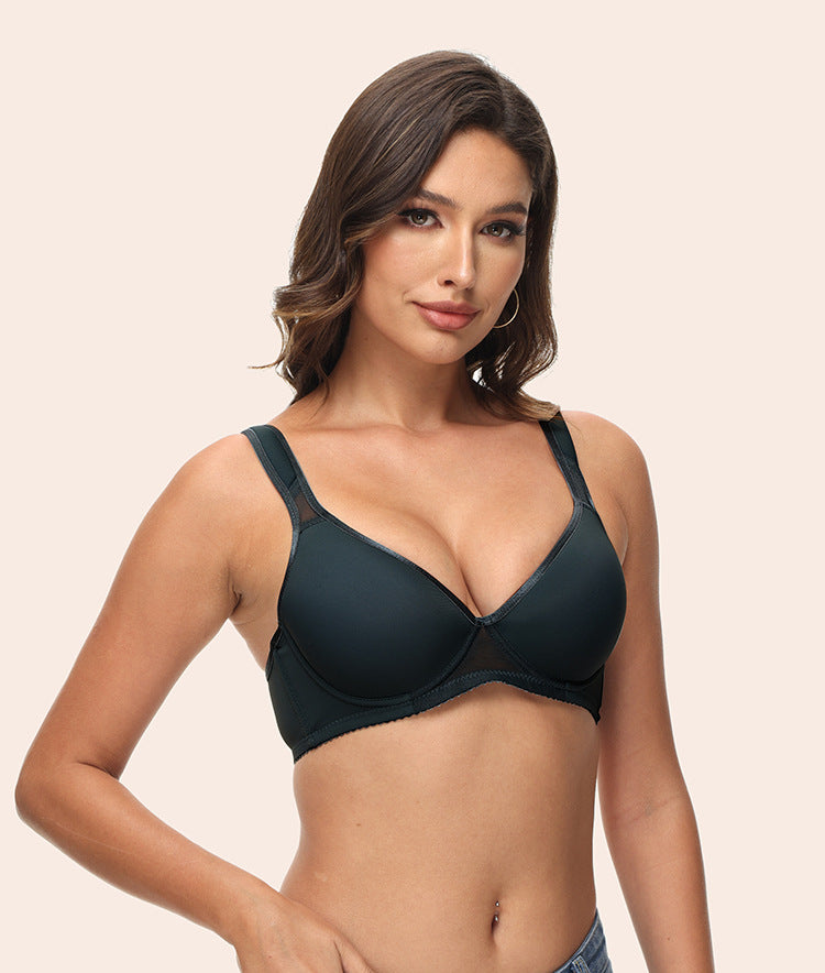 Freedombeauty | Widened Shoulder Strap Thin Cup Sponge Solid Color Summer T-shirt Bra All-Match Underwear Bra European and American 34-40bcd