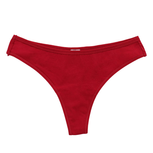 Freedombeauty | Cotton Underwear for Women plus Size Mid Mid-Waist Invisible Sexy Thong Women's Edging High Elastic Breathability Support