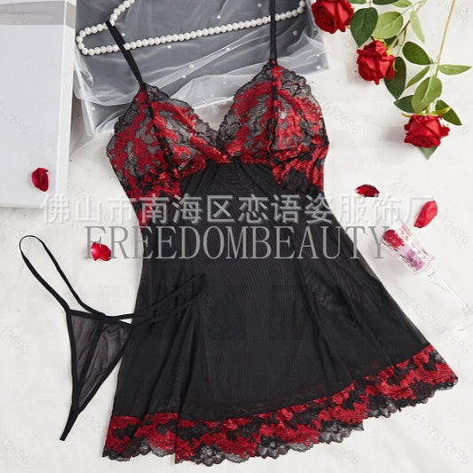 Freedombeauty | Code Sexy Lingerie Sexy Pure Desire Style Mesh Transparent Passion Sexy Sleepwear Female Seduction Nightdress