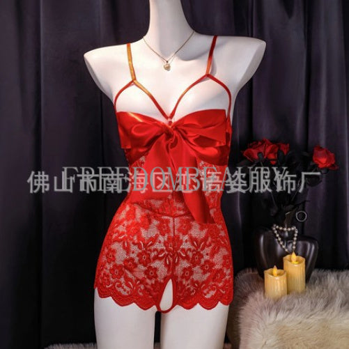 Freedombeauty | Sexy Lingerie Open-End Dew Suit Transparent Temptation Sexy Pure Desire Style Jumpsuit Uniform
