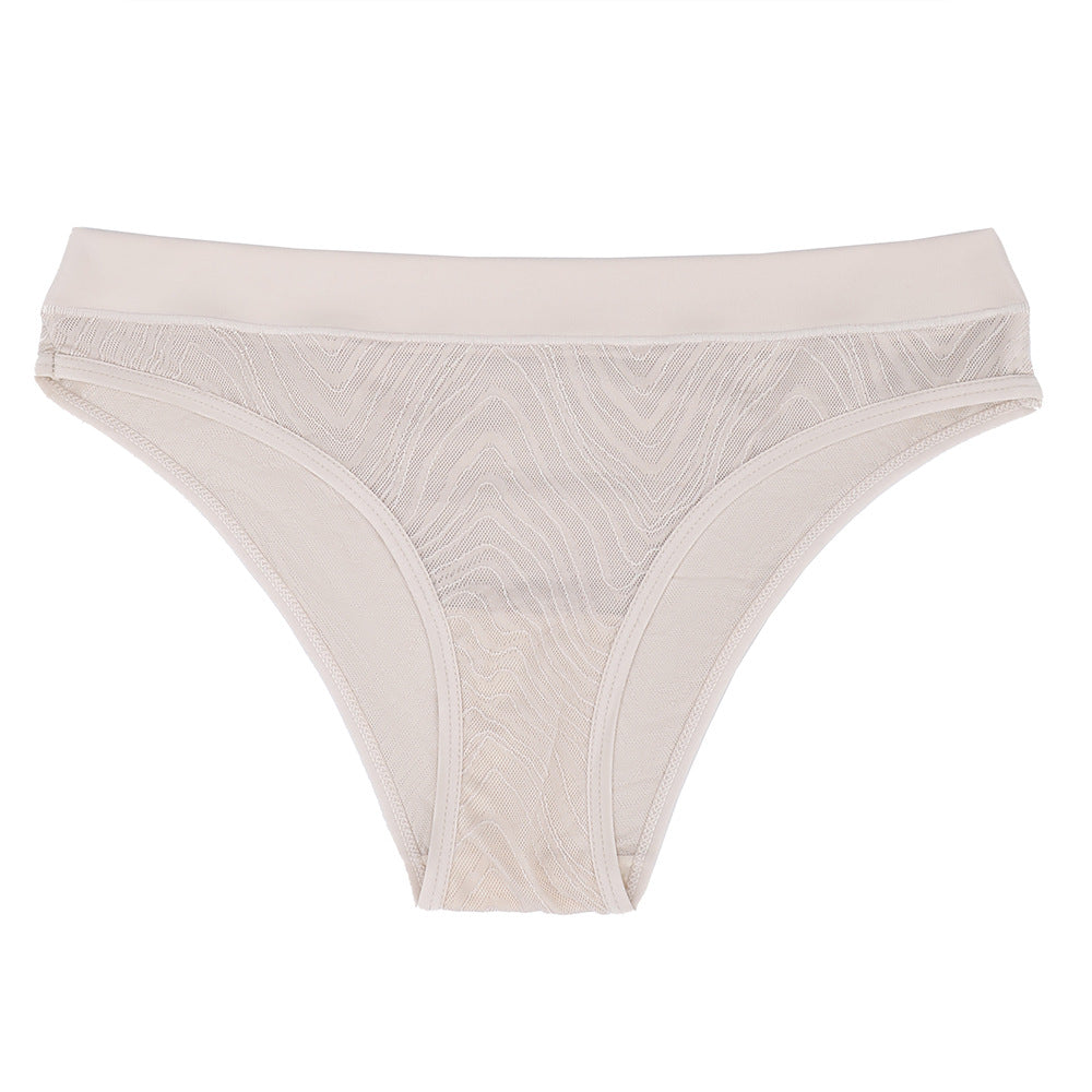 Freedombeauty | European and American Pure Desire Translucent Lace Underwear Women's High Elasticity Breathable Sexy Cotton Crotch Women's Briefs