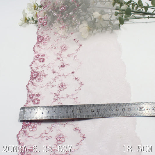 freedombeauty|Two-Color Single-Sided French Small Floral Mesh Embroidery 18cm Clothing Home Textile Lace Trim DIY