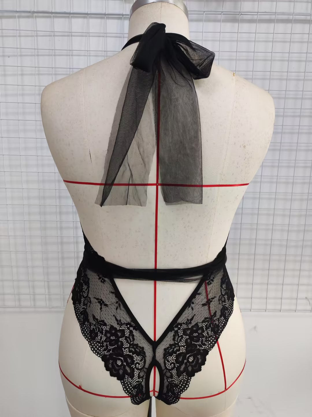 Freedombeauty | European and American Ladies plus Size Sexy Lingerie Transparent Lace Sexy Seduction Jumpsuit Passion Open Crotch Free off plus Size