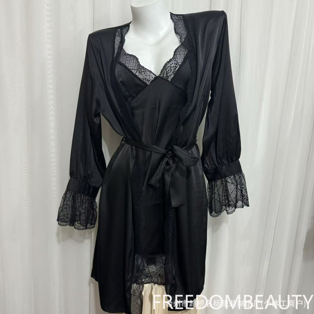 FREEDOMBEAUTY | 7119 New sexy lace sex pajamas, summer women's pure desire to seduce suspender nightgown, matching nightgown