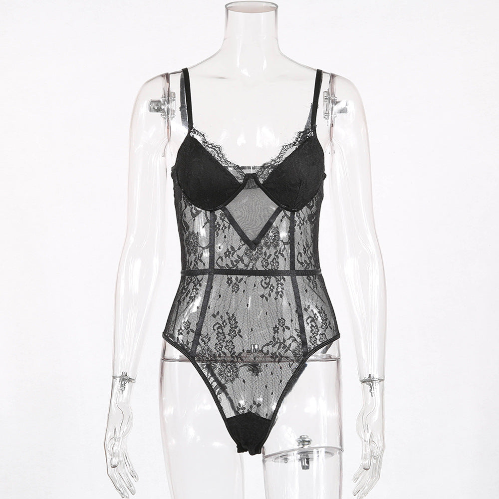 Freedombeauty | Sex Underwear Wholesale Fashion Lace Splicing Perspective Sexy  bodysuit Women 11416 Spot