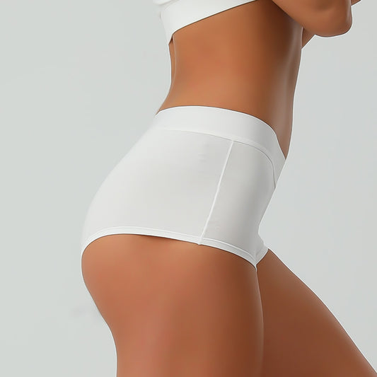 Freedombeauty | plus Size Women's Cotton Underwear Mid Waist Sexy Boxers Breathable Seamless Safety Solid Color in Stock Shorts
