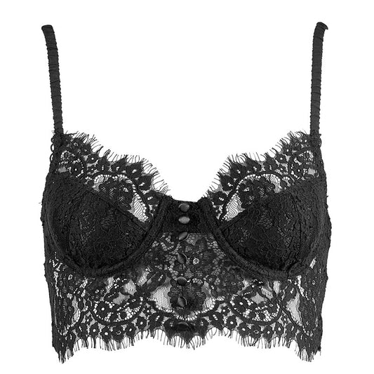 FREEDOMBEAUTY | Special FQ2672 sexy lace brocade cotton French bra underwear European and American steel ring worship foreign trade vest bra