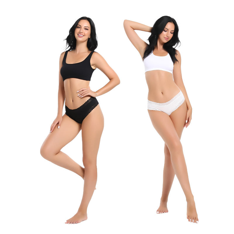 Freedombeauty | Catwalk Same Style Lace Underwear Women's Sexy Low Waist Pure Cotton Bottom Pure Desire Lace Briefs Generation Hair