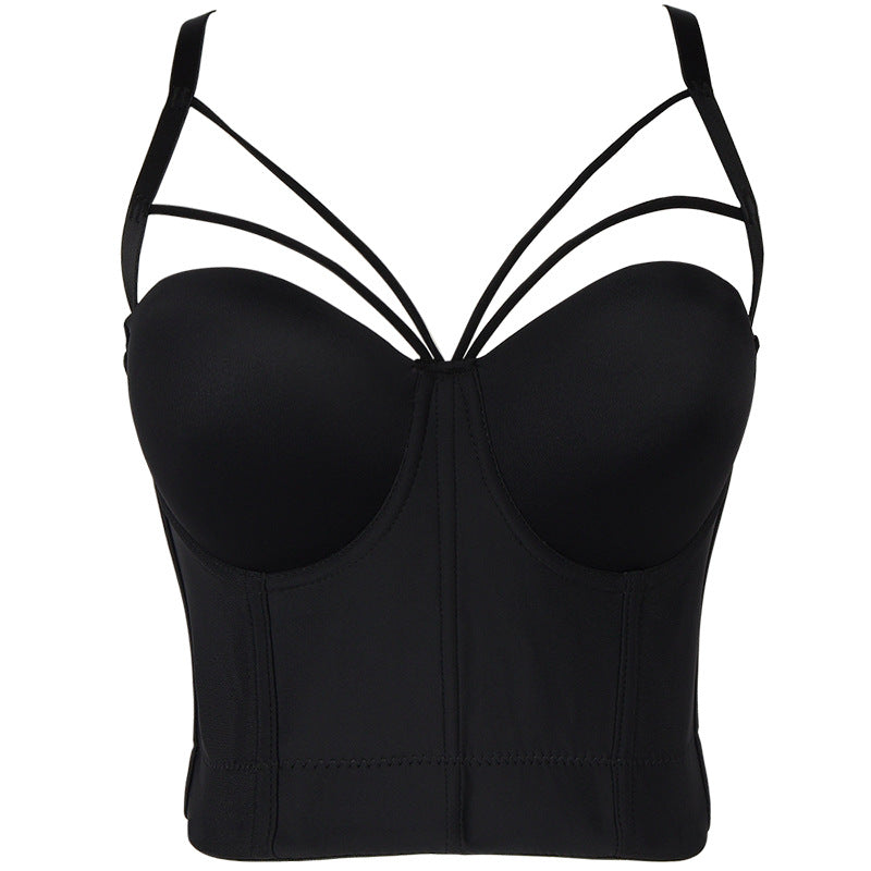 freedombeauty｜Pure desire wind sling vest women's with steel ring shaping bra sexy halter back beautiful back wear DB566