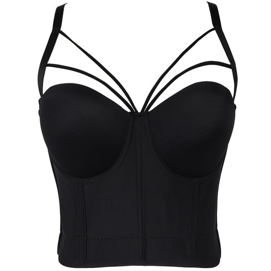 freedombeauty｜Pure desire wind sling vest women's with steel ring shaping bra sexy halter back beautiful back wear DB566