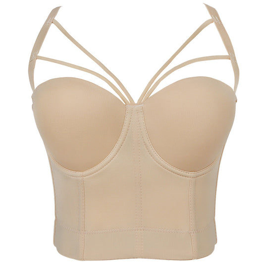 freedombeauty｜Pure desire wind sling vest women's with steel ring shaping bra sexy halter back beautiful back wear DB566
