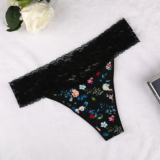 Freedombeauty | Women's Lace Panties Invisible Knitted Pure Desire Sexy Low Waist T-Back Breathable Super Short Shorts Support