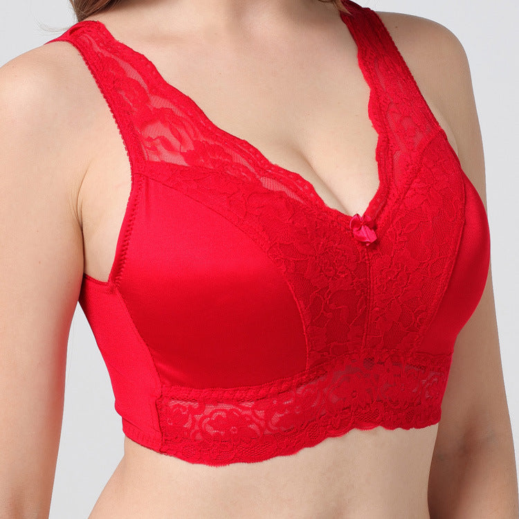Freedombeauty | Export Bra Lace Edge Vest Underwear Insert Gathered Wireless European and American Bra