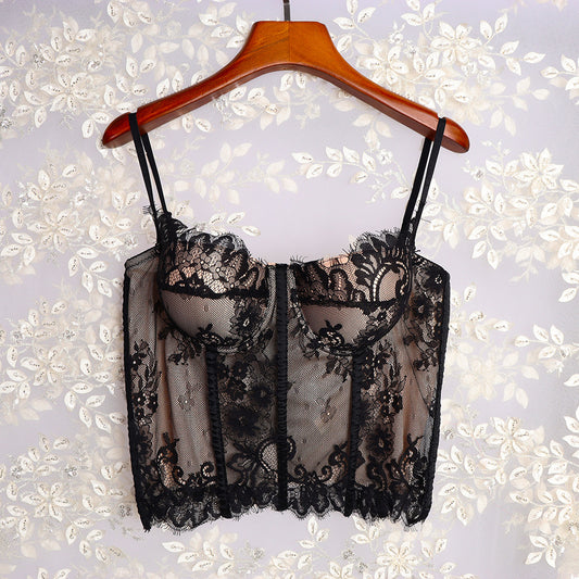 Freedombeauty. |  Fish Bone  bustier Sexy Lace cup bra Bottoming Vest corset Outer Wear Hot Girl Top Db113.