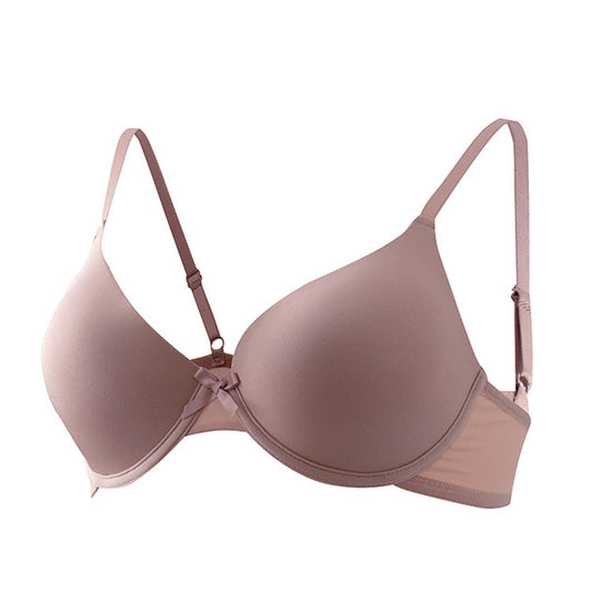 Freedombeauty | 2021 Autumn New Bra Basic Glossy Thin European and American Underwear with Steel Ring