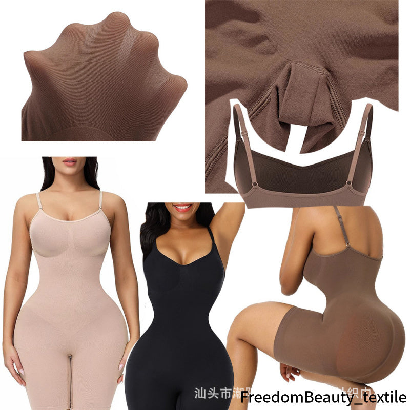 freedombeauty|European and American Shaping Bodysuit Skims Shapewear Push-Up Women's Tummy Control Pants Plus Size Open Crotch Boxer Briefs