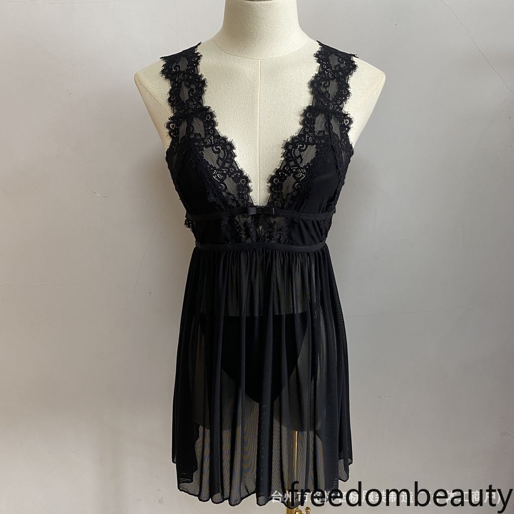 Freedombeauty | 5071 multi-color erotic mesh nightdress with split ends nightdress