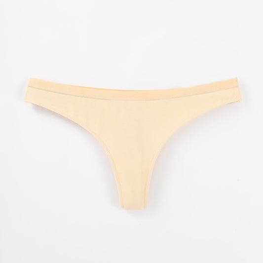 Freedombeauty | European Size Women's 100% Cotton Briefs Youth Sexy Thong Invisible Bikini Combed Cotton Support Briefs in Stock