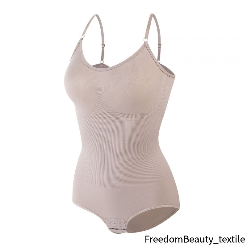 freedombeauty|Hot Sale Women's Shapewear Bodysuit Abdomen Control Hip Lift Strap Chest Support Body Shaper Corset Button Triangle Briefs