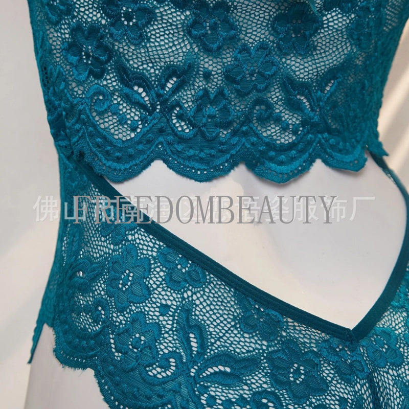 Freedombeauty | Sexy Pure Style Pajamas See-through Jumpsuit Sexy Lingerie Lace