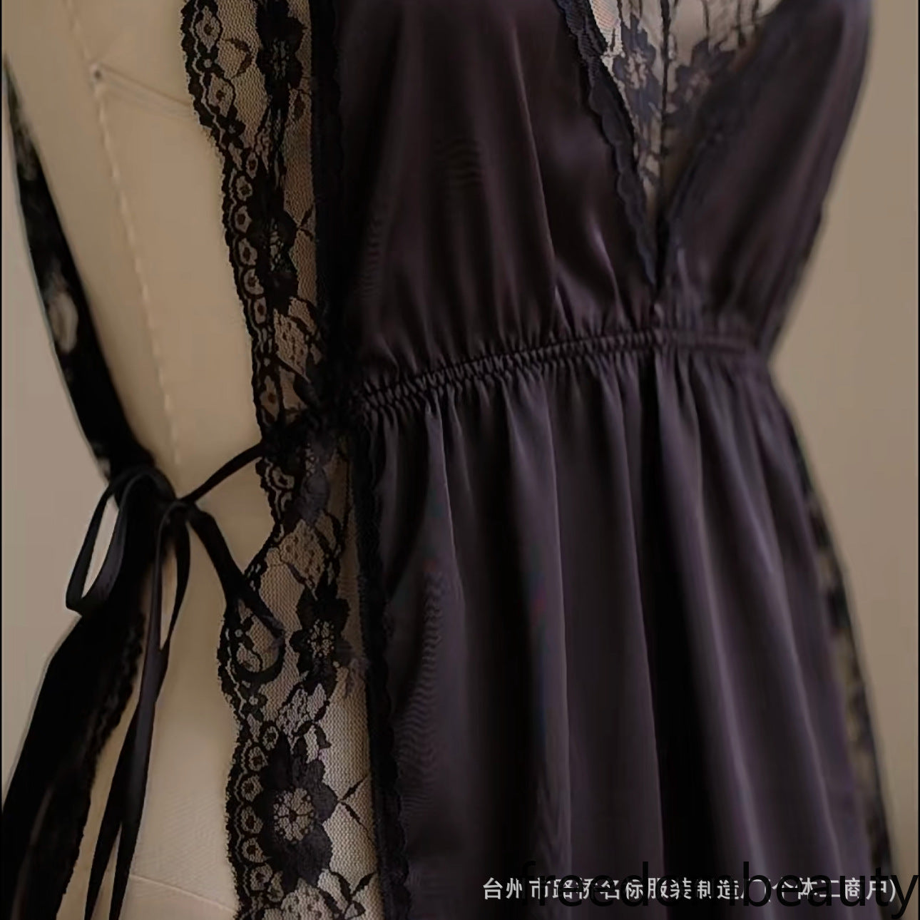 Freedombeauty | 7033 Split satin pajamas on both sides, self-designed
