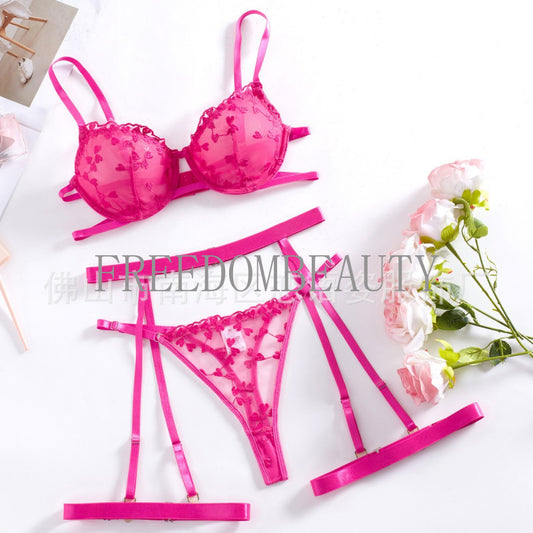 Freedombeauty | Sexy Lingerie Sexy Pure Desire Style Women's Lace Embroidery Temptation Sexy Hollow out Suit