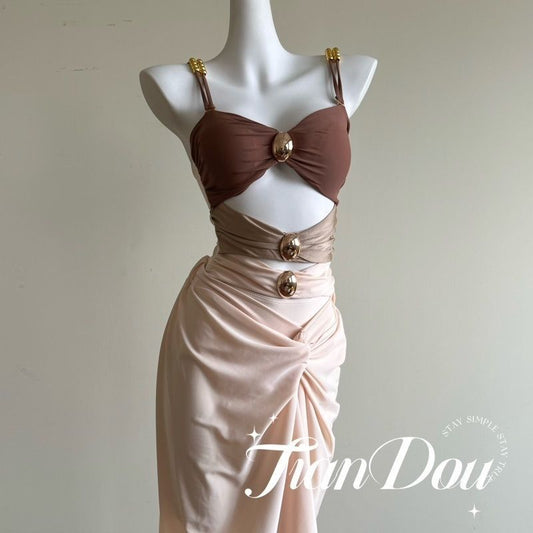 freedombeauty|[Siren's Song] High-Quality Sexy Vacation One-Piece Swimsuit for Women Bikini Long Dress Vacation Beach Summer