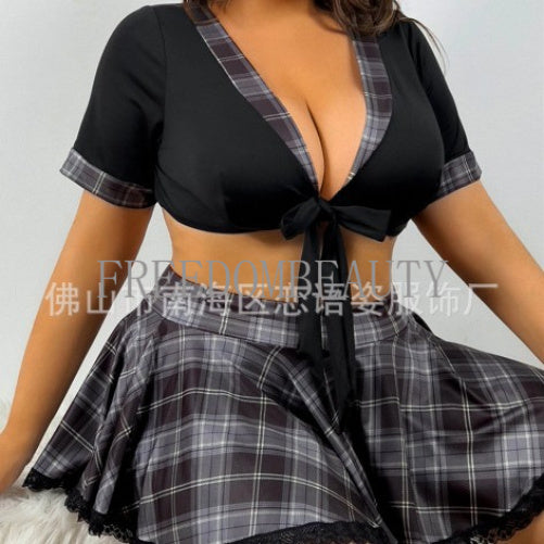 Freedombeauty | Sexy Costume Plaid School Uniform Role Play Exotic Sexy Sleepwear Suit