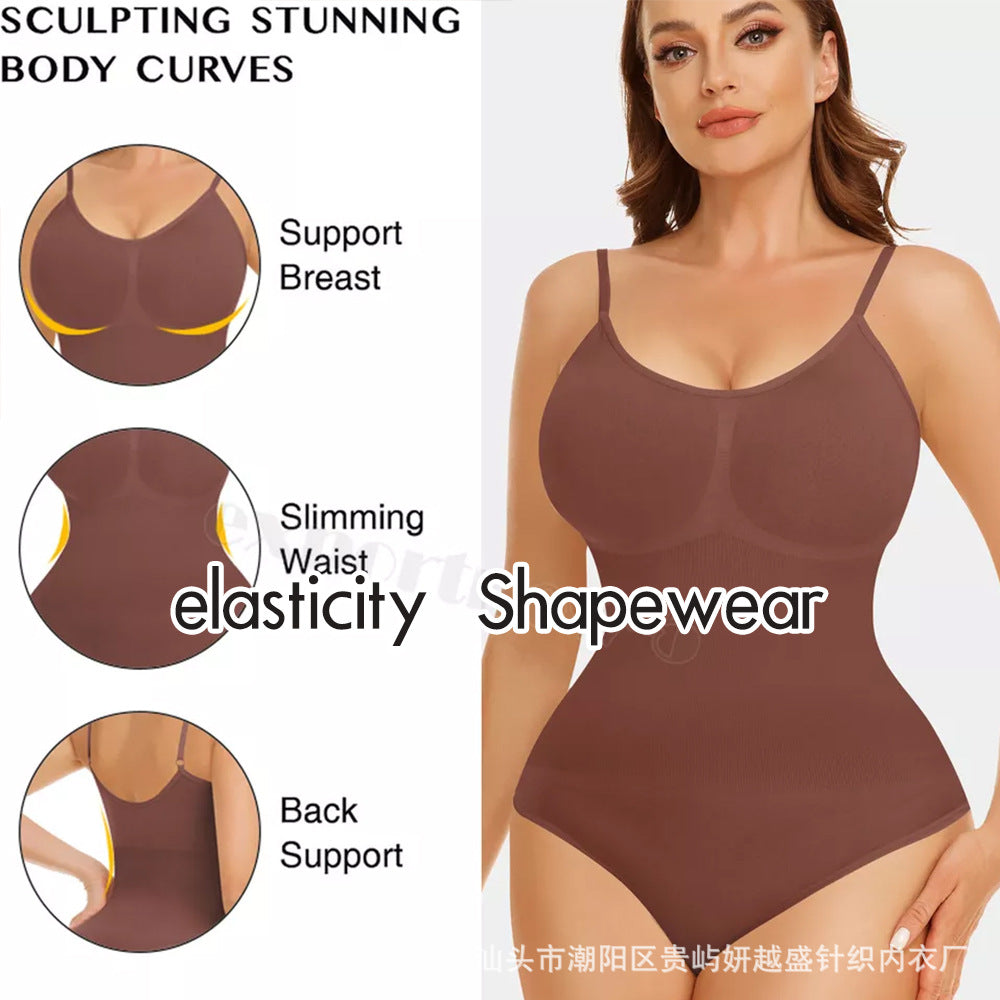 freedombeauty|European and American One-Piece Shapewear Postpartum Abdomen Control Pants Triangle Thong Waist Cincher Hip Lifter Shaping Plus Size Tight One-Piece Bodysuit for Women
