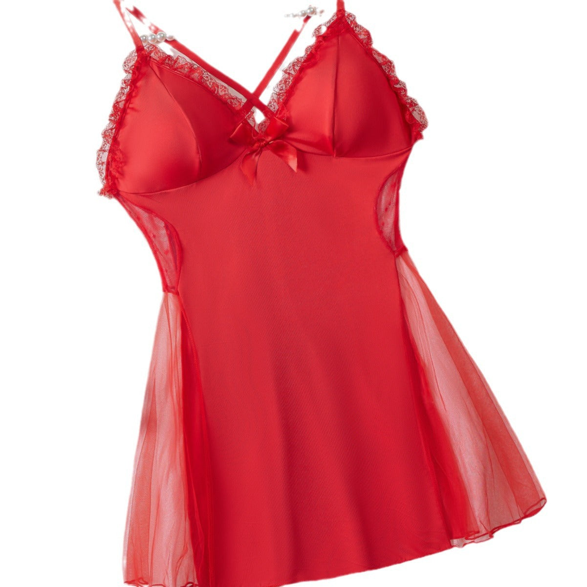 Freedombeauty | plus Size Sexy Lingerie Suspender Skirt European and American Sexy Flirting Sling See-through Dress Backless Dress plus Size