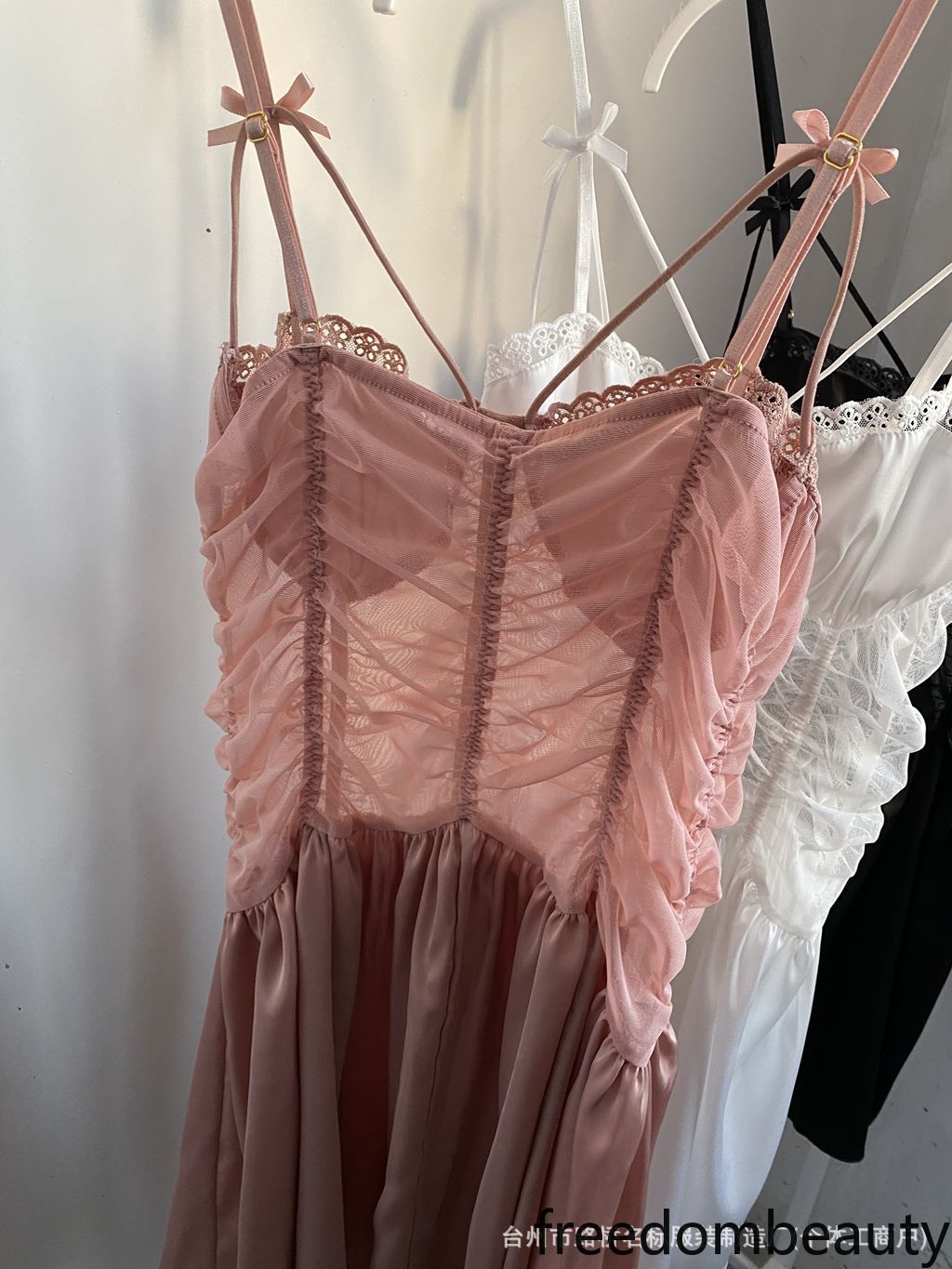 Freedombeauty | 7067 mesh satin sex nightdress pajamas