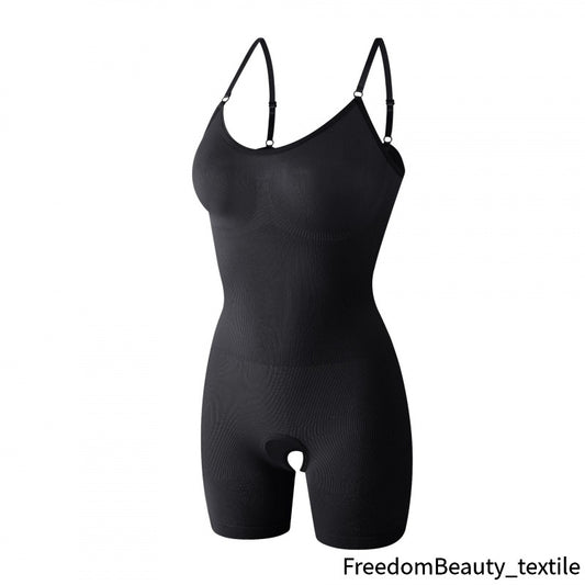 freedombeauty|One-Piece Open-Crotch Shapewear Boxer Briefs for Women, Thin Strap Shapewear, Chest and Abdomen Support, Plus Size Underwear