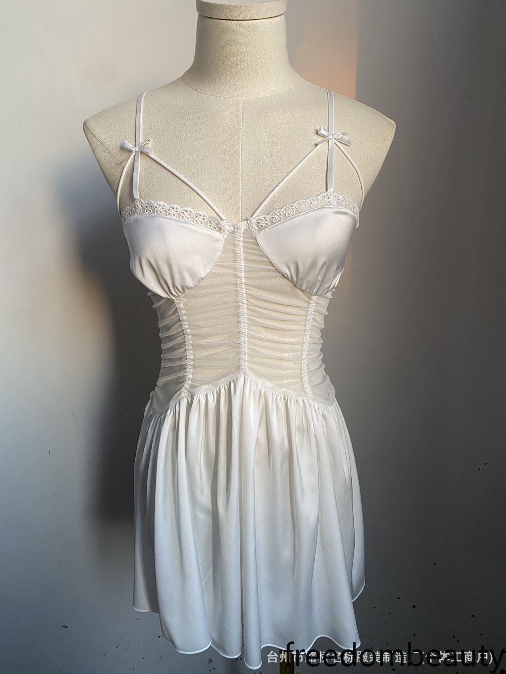 Freedombeauty | 7067 mesh satin sex nightdress pajamas