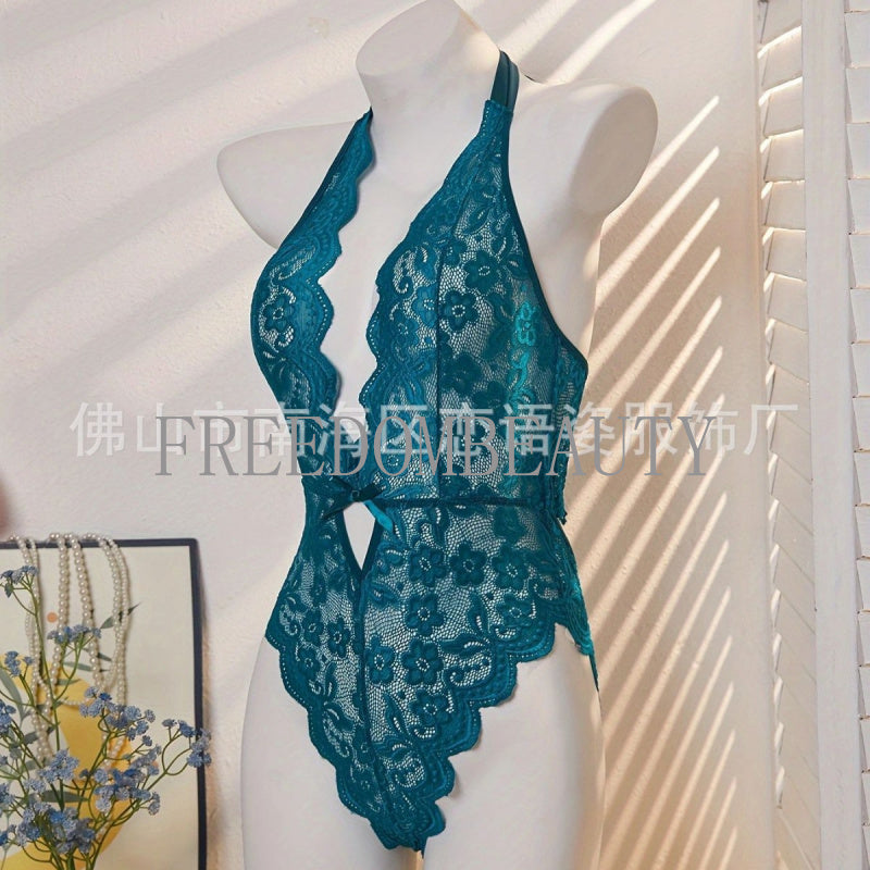 Freedombeauty | Sexy Pure Style Pajamas See-through Jumpsuit Sexy Lingerie Lace